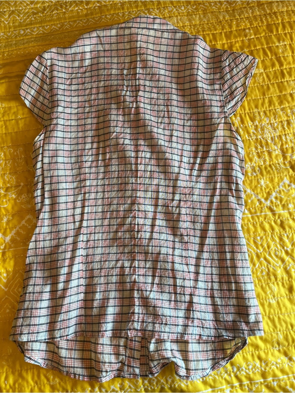 Plaid Button-Front Top - Picture 2 of 9